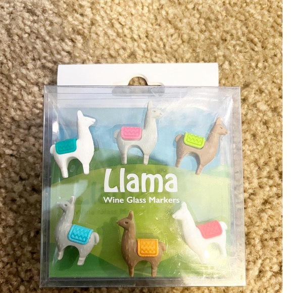 Cost Plus World Market Dining Llama Wine Glass Markers Dinnerware